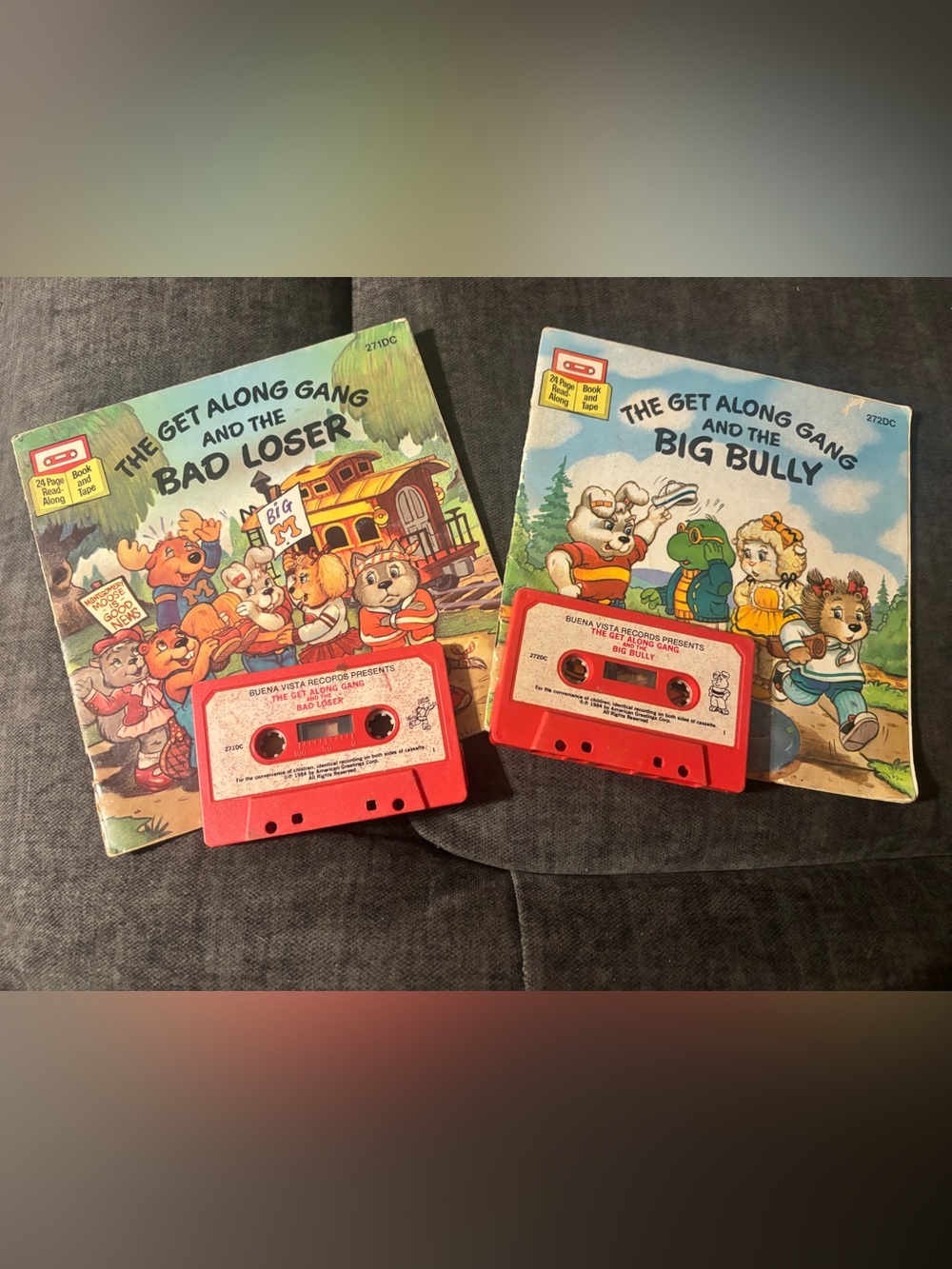 The Get Along Gang 2 book set with cassette tapes - Vintage 1984